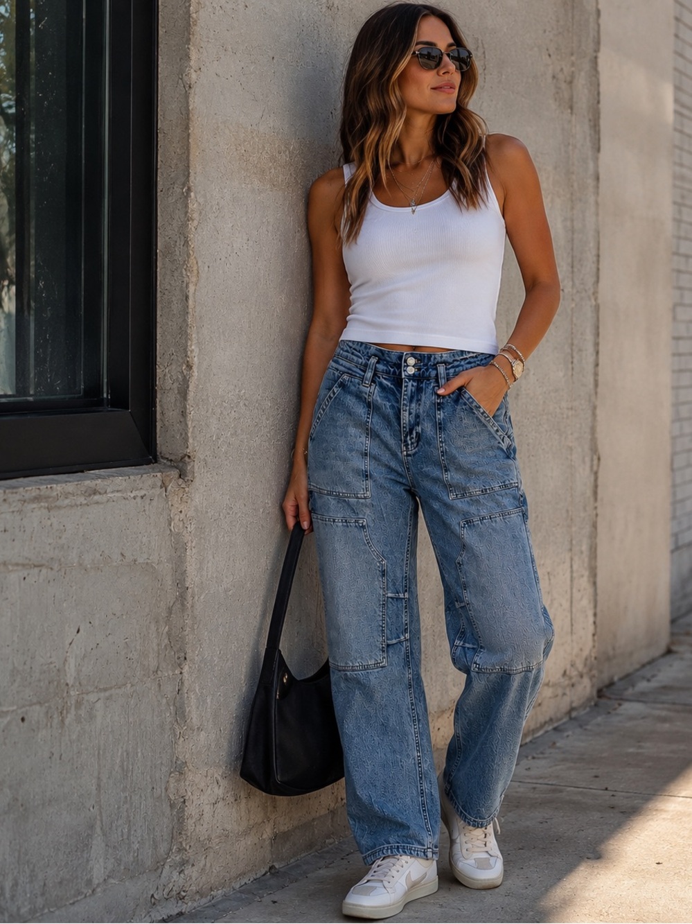 Pilcro Medium Wash Straight Leg Jeans